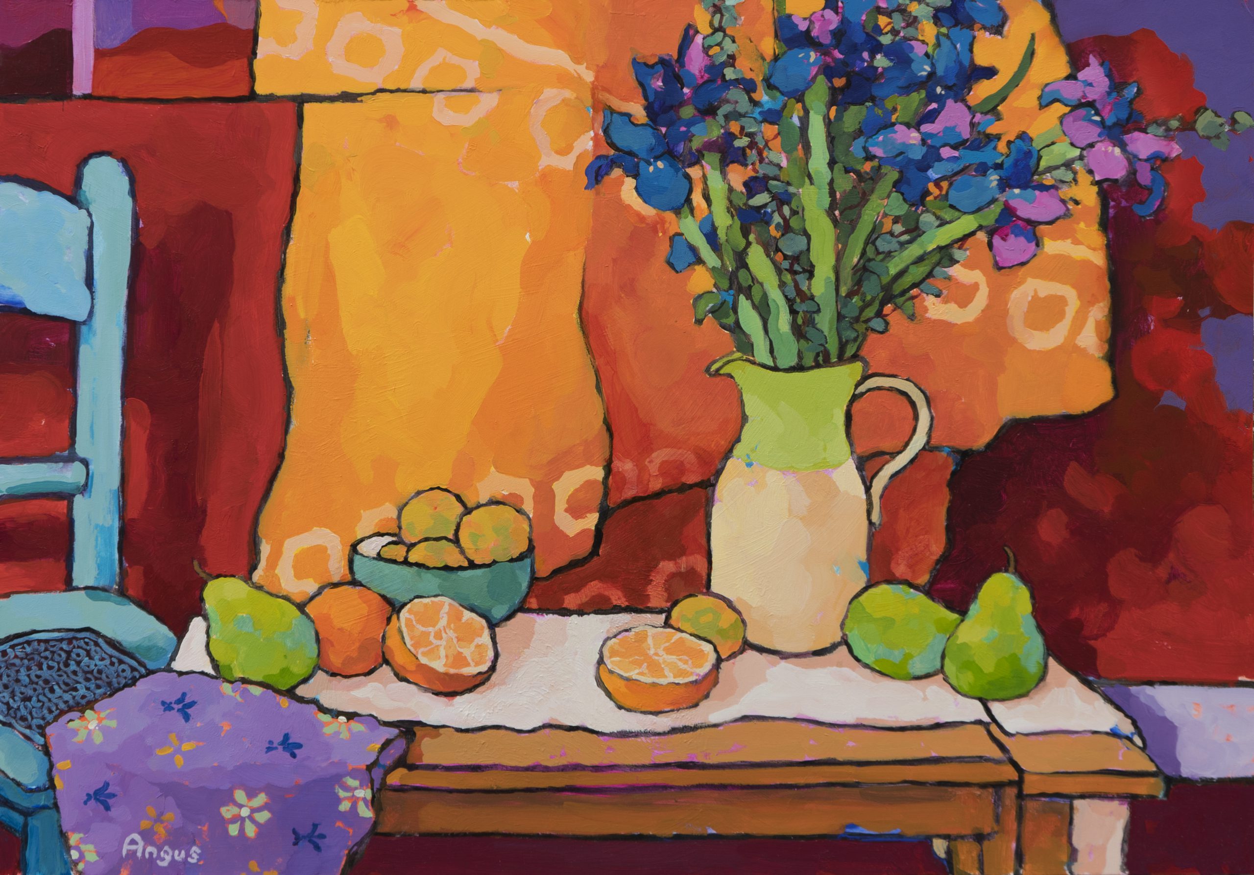 Angus Wilson - Oranges, Pear, & Apricot with Iris