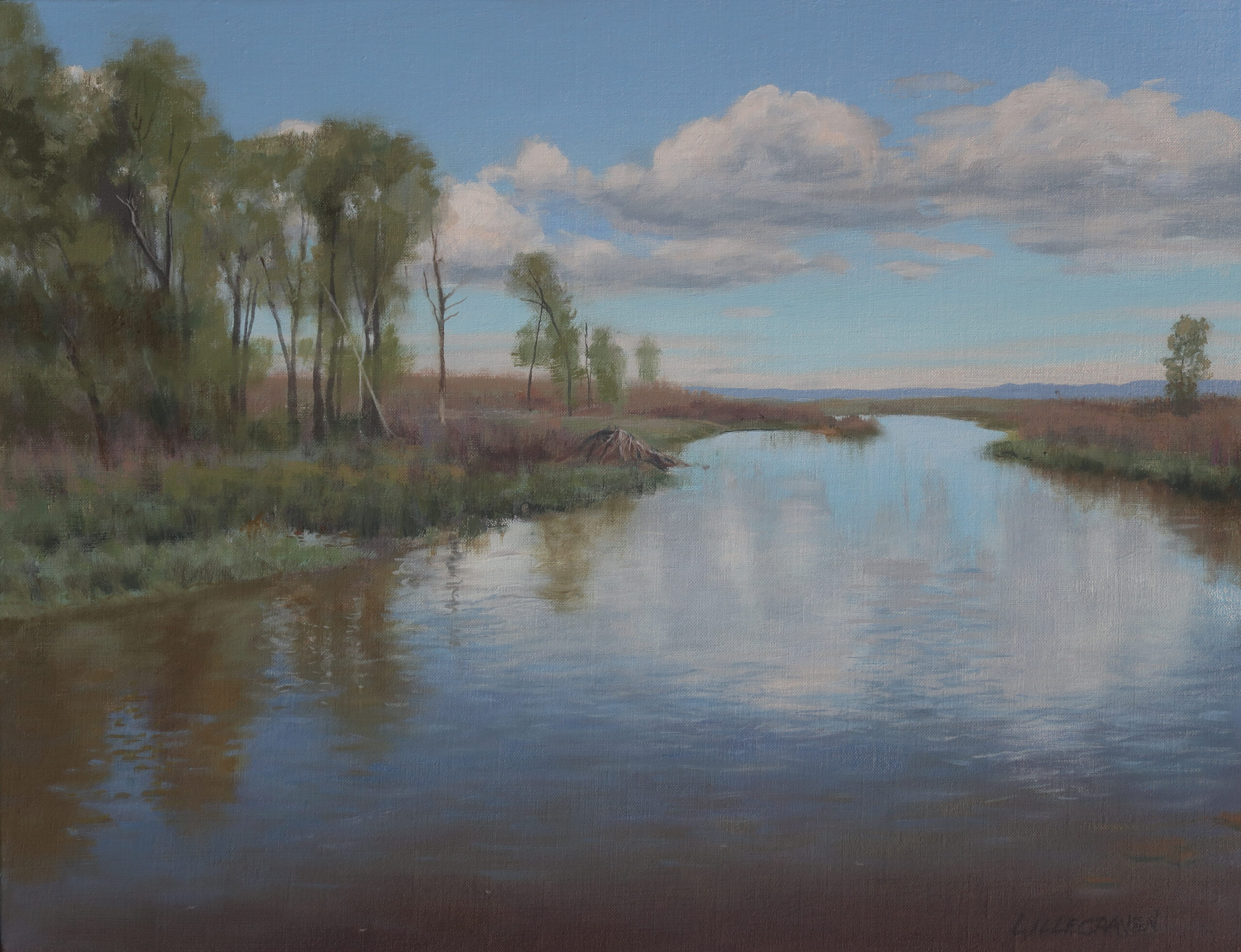 Linda Lillegraven - Beaver Lodge on a Riverbank