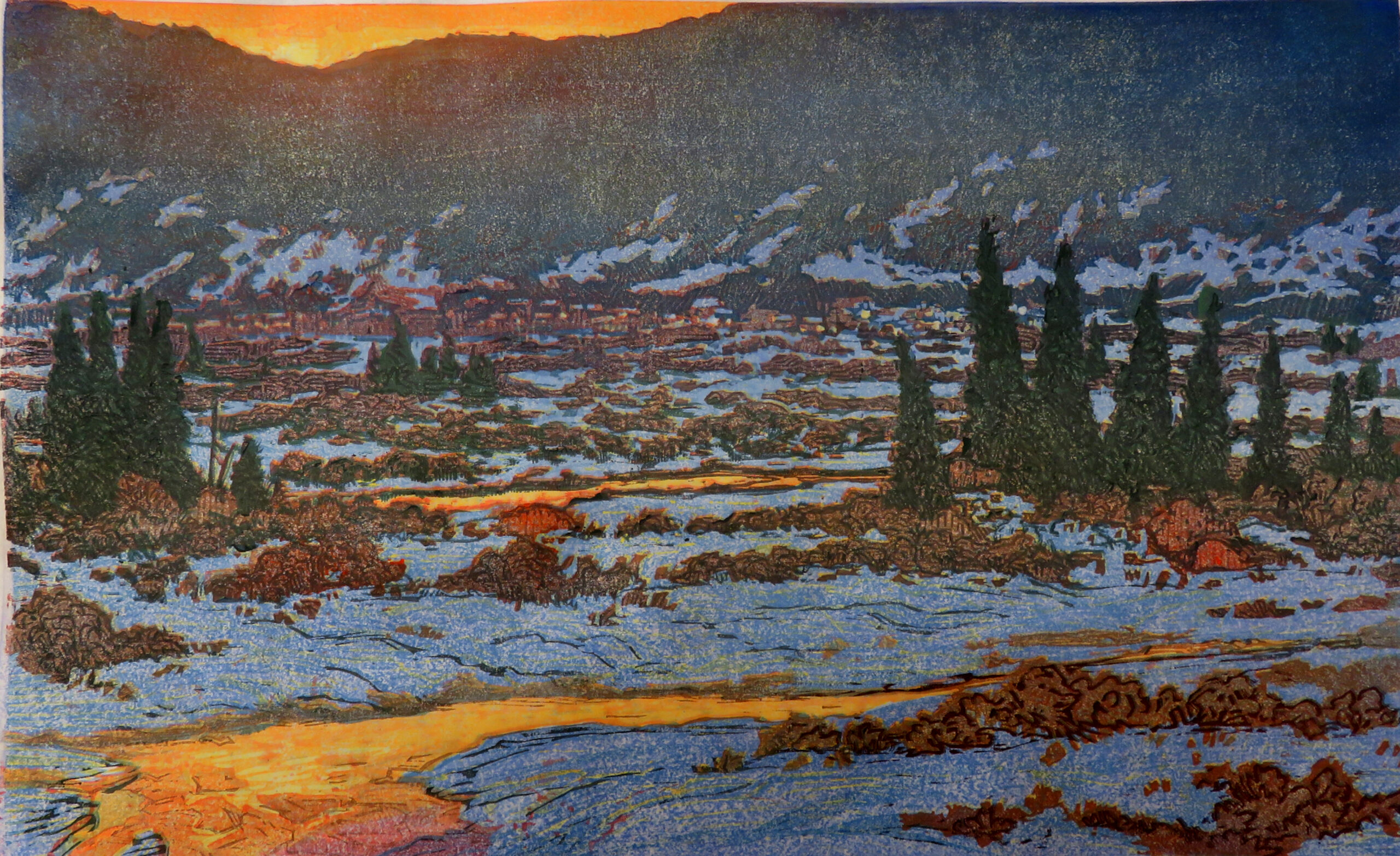 Leon Loughridge - Elk Mountains Sunset,   /14