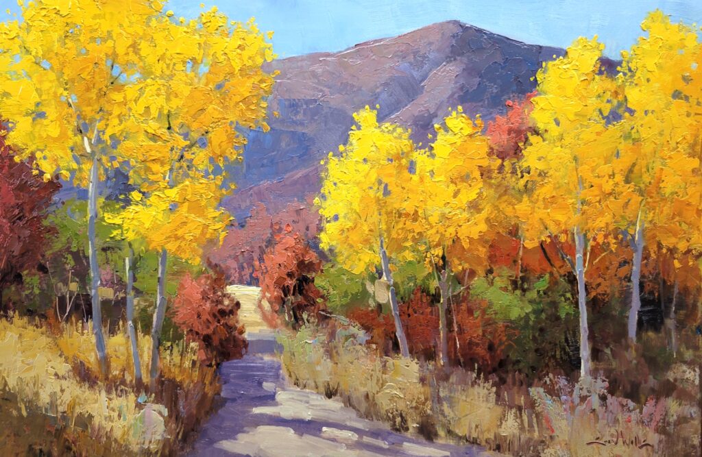 Sean Wallis, Mountain's Golden Embrace art